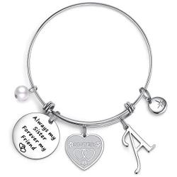 Iefil Sister Gifts from Sister Bracelets, Stainless Steel Always My Sister Forever My Friend Sister Charm Bracelets Expandable Friendship Bangle Bracelets Sister Jewelry Gifts for Birthday