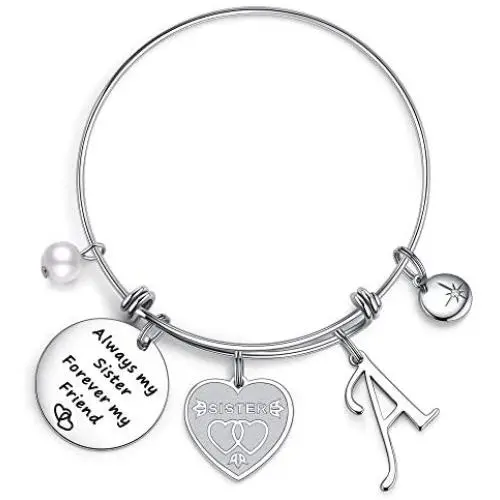 Iefil Sister Gifts from Sister Bracelets, Stainless Steel Always My Sister Forever My Friend Sister Charm Bracelets Expandable Friendship Bangle Bracelets Sister Jewelry Gifts for Birthday Iefil Sister Gifts from Sister Bracelets, Stainless Steel Always My Sister Forever My Friend Sister Charm Bracelets Expandable Friendship Bangle Bracelets Sister Jewelry Gifts for Birthday