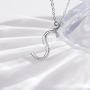 Cat Eye Jewels Big Lettle A M Initial Necklace 925 Sterling Silver Name Cubic Zirconia CZ Pendant Gifts Necklaces Jewelry for Boys Girls Women