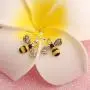 Gzrlyf Bumble Bee Dangle Earrings Crystal Bee Pendant Animal Earrings Hummingbirds Butterfly Gifts