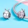 BAMOER 925 Sterling Silver Original Animal Charm, Shining Monkey Tiger Cow Bear Peacock Koala Rabbit Chameleon Silver Beads Fit for Original Snake Bracelet