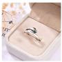 LEOBELLA 925 Sterling Silver Couple Hug Ring for Women Girls Men Silver Hugging Hands Open Ring Jewelry Hug Hands Lover Rings Wedding Bands
