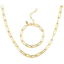 Paper Clip Necklace, Gold Choker Necklaces for Women, Paperclip Chain Necklace for Women, Gold Chain Necklace for Women, 14k Gold Dipped Chain Choker Necklace, Chunky Necklaces for Women
