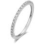 HAFEEZ CENTER 14K Gold Riviera Petite Micropave Diamond Half Eternity Wedding Band Ring for Women, 1.5mm