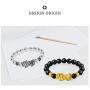 JEWPARK 6 Pcs Feng Shui Pixiu Good Luck Bracelets for Men Women Natural Gemstone Healing Energy Pi Yao Dragon Charm Beaded Bracelet Attach Wealth Money Jewelry