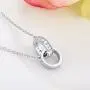 Furious Jewelry 925 Sterling Silver Interlocking Double Circles Pendant Neaklace