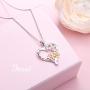 YinShan 925 Sterling Silver Heart Animal Pendant Necklace Jewelry for Women