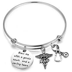 Gzrlyf NP Bracelet Nurse Practitioner Bracelet Bless Me With A Gentle Touch And A Caring Heart Charm Jewelry NP Graduation Gift