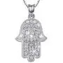 Aniu 925 Sterling Silver Necklace for Women, Hamsa Hand of Fatima Evil Eye Pendant with Cubic Zirconia, Comes with Black Jewelry Gift Box and 18 Inch Chain Aniu 925 Sterling Silver Necklace for Women, Hamsa Hand of Fatima Evil Eye Pendant with Cubic Zirconia, Comes with Black Jewelry Gift Box and 18 Inch Chain