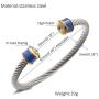 HX SHARE Twisted Cable Bracelets for Women, Adjustable Stainless Steel Wire Composite Cuff Bracelet Carbon Fiber Bangle, Elegant Antique Jewelry for Women, Men，Teens, Ideal Gifts