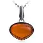 Sterling Silver Red Dark Amber Pendant Chain 18 Inches Sterling Silver Red Dark Amber Pendant Chain 18 Inches