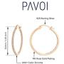 PAVOI 14K Gold Plated 925 Sterling Silver Post Cubic Zirconia Hoop Earrings 30/15mm