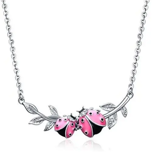 YFN Ladybug Necklace Sterling Silver Ladybug Pendant Necklace Ladybug Leaf Jewelry for Women Gifts YFN Ladybug Necklace Sterling Silver Ladybug Pendant Necklace Ladybug Leaf Jewelry for Women Gifts