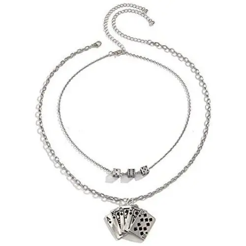 Ingemark Punk Dice Poker Necklace for Men Women Rock Hip Hop Jewelry Ingemark Punk Dice Poker Necklace for Men Women Rock Hip Hop Jewelry