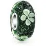 Murano Glass .925 Sterling Silver Core Translucent Floral Green Black White Flower Spacer Charm Bead Fits European Bracelet For Women Teen Murano Glass .925 Sterling Silver Core Translucent Floral Green Black White Flower Spacer Charm Bead Fits European Bracelet For Women Teen