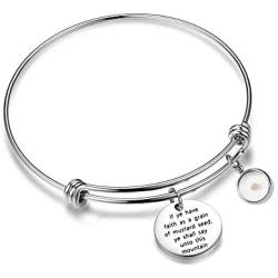 Faith of A Mustard Seed Bracelet Keyring Matthew 17:20 Faith Jewelry