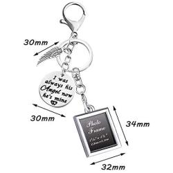 KUIYAI Memorial Keychain I was Always His Angel Now Hes Mine Memorial Picture Frames in Memory of Loved One Sympathy Gift