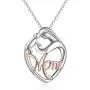 LUHE 925 Sterling Silver Mother and Child Love Heart Pendant Necklace Jewelry Gifts for Grandmother Mom Daughter Wife LUHE 925 Sterling Silver Mother and Child Love Heart Pendant Necklace Jewelry Gifts for Grandmother Mom Daughter Wife