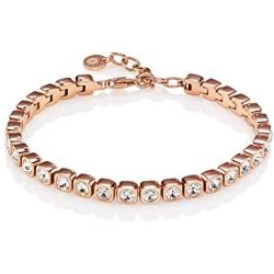 Namana Tennis Bracelet for Women. Swarovski Bracelet set in Stainless Steel, in Gold Plated or Rose Gold Plated Steel