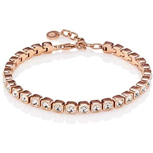 Namana Tennis Bracelet for Women. Swarovski Bracelet set in Stainless Steel, in Gold Plated or Rose Gold Plated Steel