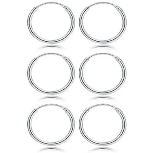 Small Silver Hoop Earrings-3 Pairs Cartilage Earring Hoop Set|Silver Hoop Earrings for Women Men Girls Boys Lips Nose Rings 8/10/12mm Small Silver Hoop Earrings-3 Pairs Cartilage Earring Hoop Set|Silver Hoop Earrings for Women Men Girls Boys Lips Nose Rings 8/10/12mm