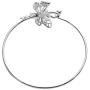 SENFAI New Hollowed-Out Dragonfly Easy Opening Bangle Bracelet Jewelry for Elegant Women (Silver)