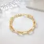 OSIANA Gold PaperClip Radial Link Chain Bracelet for Women 18K Gold Plated Oval Chunky Curb Chain Rolo Link Bracelet Delicate Wide Chain Cuban Link Bracelet Personalized Jewelry Gift for Her