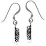 Silvershake Heart Shape 925 Sterling Silver Inlay Dangle Hook Earrings
