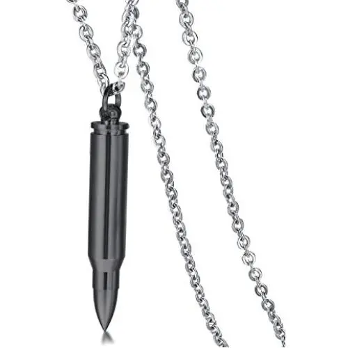 MPRAINBOW Mens Stainless Steel Cremation Urn Bullet Pendant Ashes Necklace Keepsake Memorial Jewerly,Free Chain MPRAINBOW Mens Stainless Steel Cremation Urn Bullet Pendant Ashes Necklace Keepsake Memorial Jewerly,Free Chain