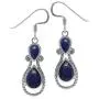 Silvershake Roman Byzantine Style Natural Blue Lapis 925 Sterling Silver Rope Dangle Hook Earrings Silvershake Roman Byzantine Style Natural Blue Lapis 925 Sterling Silver Rope Dangle Hook Earrings