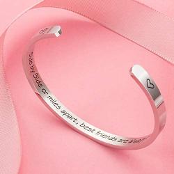 Raysunfook Best Friends Cuff Bangle Hidden Message Friendship Bracelet for Girls Women