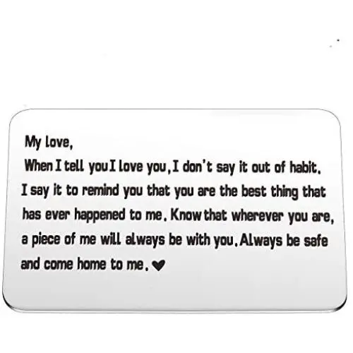 MIXJOY Engraved Wallet Card Inserts, for Men, Husband Gifts, Boyfriend Gifts Wallet Love Note Insert, Love Message MIXJOY Engraved Wallet Card Inserts, for Men, Husband Gifts, Boyfriend Gifts Wallet Love Note Insert, Love Message