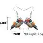 NEWEI Acrylic Sweet Mandarin Duck Bird Earrings Dangle Drop For Women Girl Animal Pet Jewelry Gift Charm