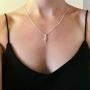 Artmiss Lightning Bolt Pendant Necklace Women Simple Charm Bar Choker Chain Jewelry for Girls (Silver)