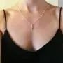 Artmiss Lightning Bolt Pendant Necklace Women Simple Charm Bar Choker Chain Jewelry for Girls (Silver)