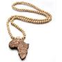 The Woos Wooden Beaded Sweater Chain Vintage Cross/African Map Pendant for Men and Women Hip Hop Necklace Jewelry Unisex Necklaces Gifts