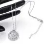 Almusen Purple Cubic Zirconia Necklace for Women Jewelry Geometric Lotus Necklace Pendant Gift Womens Jewelry Girl/Anniversary/Birthday Gift/Opening Ceremony
