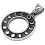 GUNGNEER Stainless Steel Triple Moon Goddess Amulet Wicca Pentagram Round Pagan Star Jewelry Keel Chain 20'' 28''