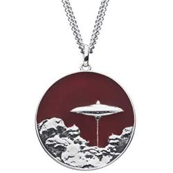 Star Wars Jewelry RockLove Planetary Medallion - Cloud City, Dark Red Matte, 28mm (SWRLBFPNK01SIL)