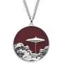 Star Wars Jewelry RockLove Planetary Medallion - Cloud City, Dark Red Matte, 28mm (SWRLBFPNK01SIL)