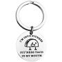 MAOFAED Funny Taco Gift Taco Lover Gift Tacos Keychain Mexican Food Jewelry Im Into FitnessS Fitness Taco in My Mouth