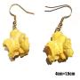 Vavhoo 2 pairs Cool Funny Simulation Yellow White Popcorn Earrings Girl Cute Trendy Food Drop Dangle for Young Women Ladies Korean Style
