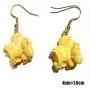 Vavhoo 2 pairs Cool Funny Simulation Yellow White Popcorn Earrings Girl Cute Trendy Food Drop Dangle for Young Women Ladies Korean Style