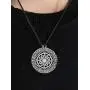 My Shape Nordic Runes Talisman Necklace Sun Wheel Pendant Necklace Pagan Amulet Jewelry Gift (Silver)