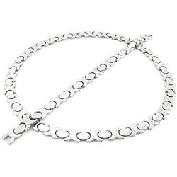 Bling Bling NY New 11mm Width Womens Silver Tone XOXO Stampato Necklace and Bracelet Set 18/20'' Length