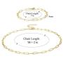 BOUTIQUELOVIN 14K Gold Dainty Paperclip Link Chain Necklace for Women Girls
