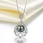 Tahitian Cultured Black Pearl Necklace 10-11mm Sterling Silver Jewelry for Women - VIKI LYNN