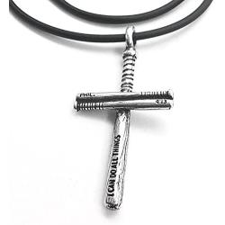 FORGIVEN JEWELRY Baseball Bat Cross Necklace in Silver