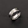 HSQYJ Mens 8mm Stainless Steel Ring Enamel Football Soccer Pattern Brushed Finish Cool Wedding Engagement Bands Fashion Jewelry