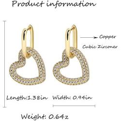 LITRENDY 2021 Fashion 6 Style Hip-hop Geometry Copper Gold-plated Cubic Zirconia Hoop Dangle Earring for Women,Perfect Green Dangle Earrings for Ladies Mothers Day